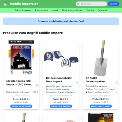 Screenshot mobile-import.de