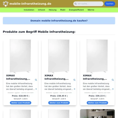 Screenshot mobile-infrarotheizung.de