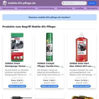 Screenshot mobile-kfz-pflege.de