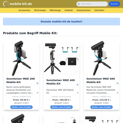 Screenshot mobile-kit.de
