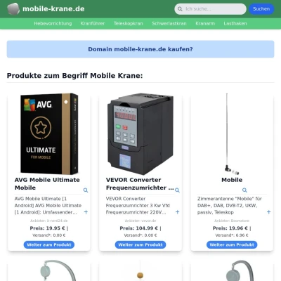 Screenshot mobile-krane.de