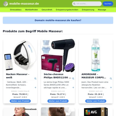 Screenshot mobile-masseur.de