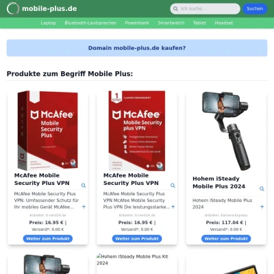 Screenshot mobile-plus.de