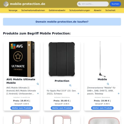 Screenshot mobile-protection.de
