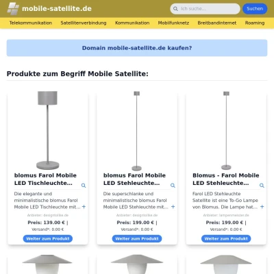Screenshot mobile-satellite.de