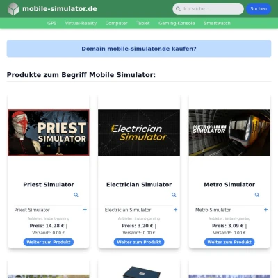 Screenshot mobile-simulator.de