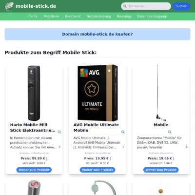 Screenshot mobile-stick.de