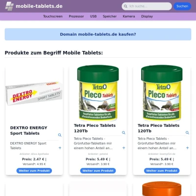 Screenshot mobile-tablets.de