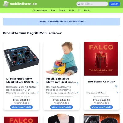 Screenshot mobilediscos.de