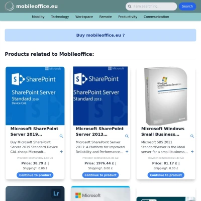 Screenshot mobileoffice.eu