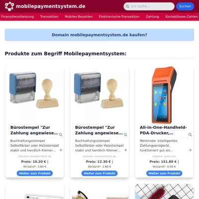 Screenshot mobilepaymentsystem.de