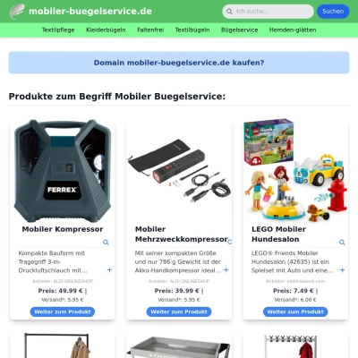 Screenshot mobiler-buegelservice.de