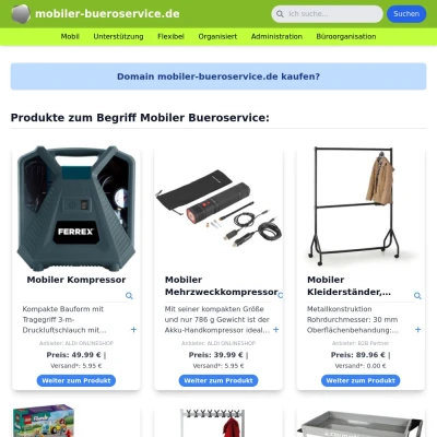 Screenshot mobiler-bueroservice.de