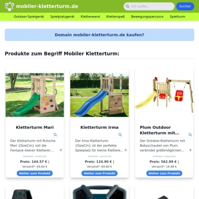 Screenshot mobiler-kletterturm.de