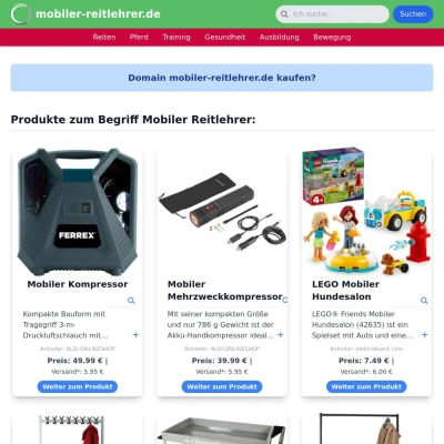 Screenshot mobiler-reitlehrer.de