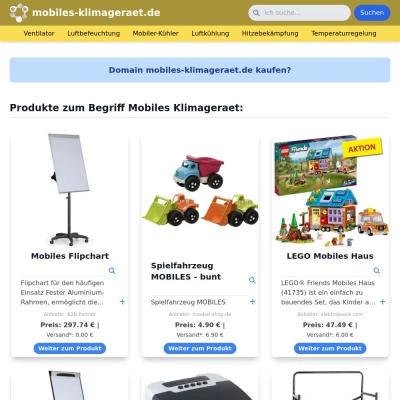 Screenshot mobiles-klimageraet.de