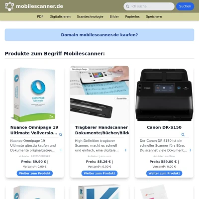 Screenshot mobilescanner.de