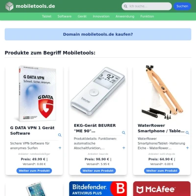Screenshot mobiletools.de