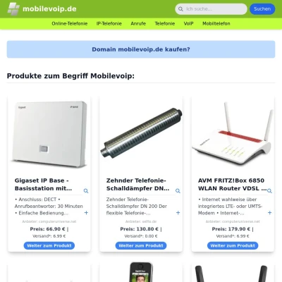 Screenshot mobilevoip.de