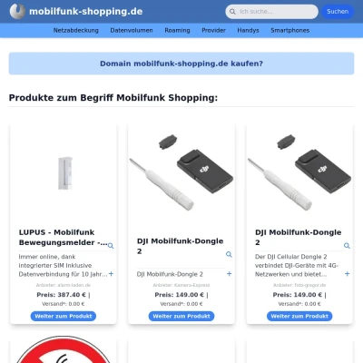 Screenshot mobilfunk-shopping.de