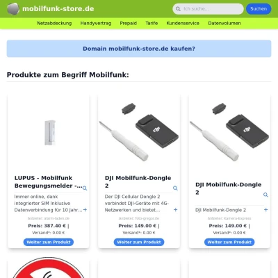 Screenshot mobilfunk-store.de