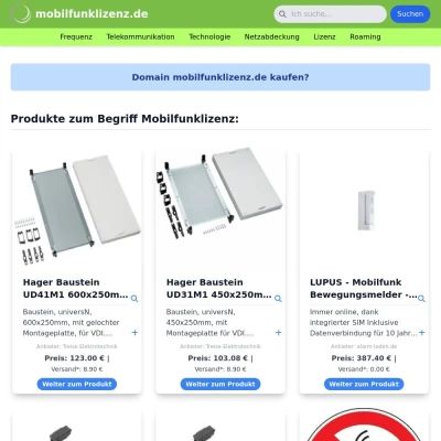 Screenshot mobilfunklizenz.de