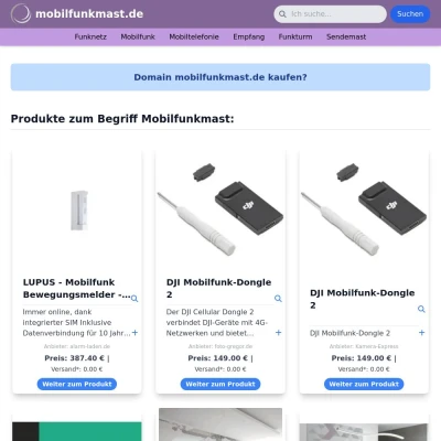 Screenshot mobilfunkmast.de