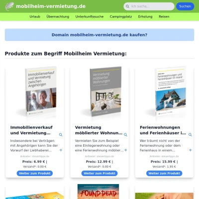 Screenshot mobilheim-vermietung.de