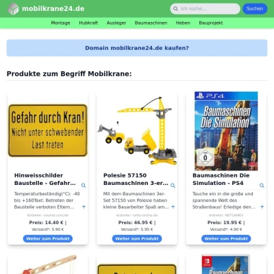 Screenshot mobilkrane24.de