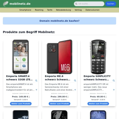 Screenshot mobilnetz.de