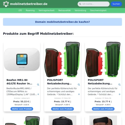 Screenshot mobilnetzbetreiber.de