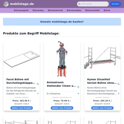 Screenshot mobilstage.de