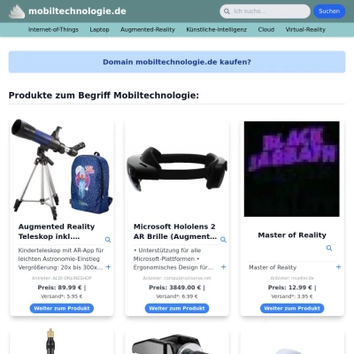 Screenshot mobiltechnologie.de