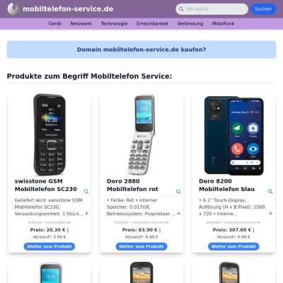 Screenshot mobiltelefon-service.de