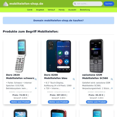 Screenshot mobiltelefon-shop.de