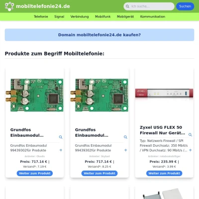 Screenshot mobiltelefonie24.de