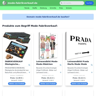 Screenshot mode-fabrikverkauf.de