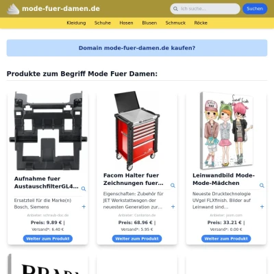 Screenshot mode-fuer-damen.de