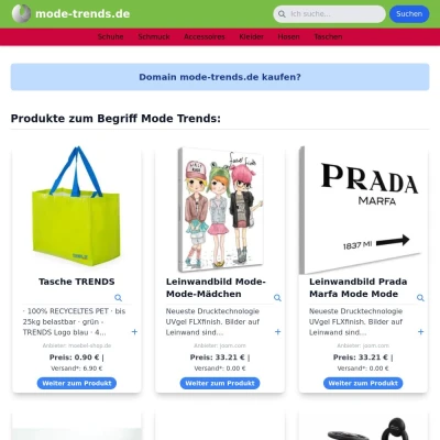 Screenshot mode-trends.de