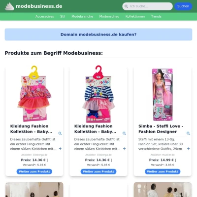 Screenshot modebusiness.de