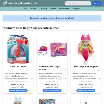 Screenshot modecentren-imc.de