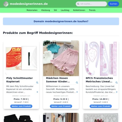 Screenshot modedesignerinnen.de