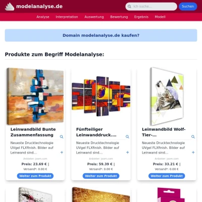 Screenshot modelanalyse.de