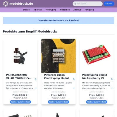 Screenshot modeldruck.de