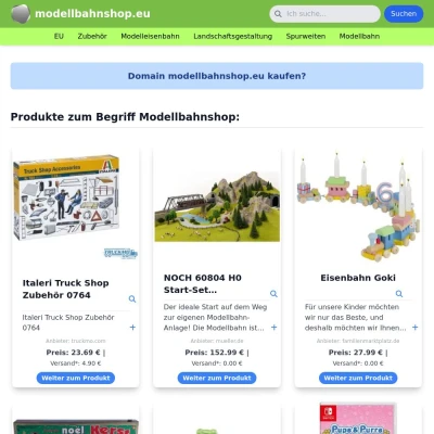 Screenshot modellbahnshop.eu