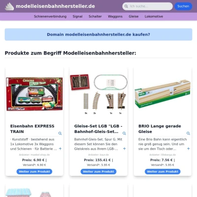 Screenshot modelleisenbahnhersteller.de