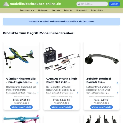 Screenshot modellhubschrauber-online.de