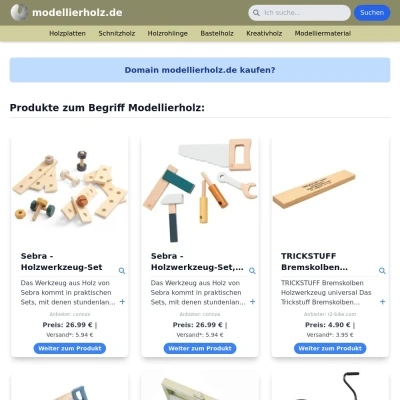 Screenshot modellierholz.de