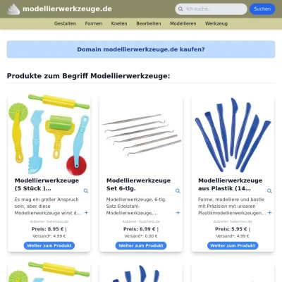 Screenshot modellierwerkzeuge.de