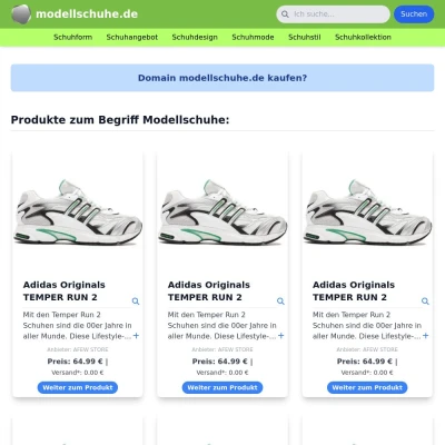 Screenshot modellschuhe.de